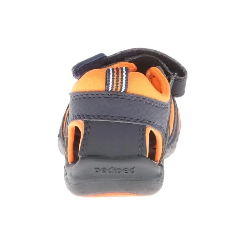 NEW pediped Kid Flex Shoreline Navy Orange Water Shoe Fisherman Sandal